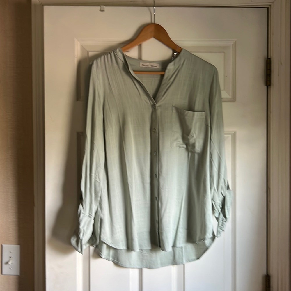 Sage Green High/ low shirt